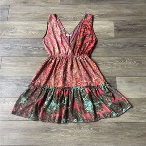 Paani Dress Sz M Paisley Lightweight Bohemian Hippie Festival Forest Fairy Satin
